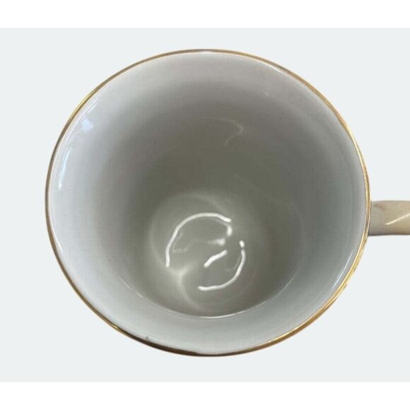 Hand-Painted Floral Ceramic Mug With Gold Rim Rio Verde Brasil Pink & White Rose - Picture 8 of 8